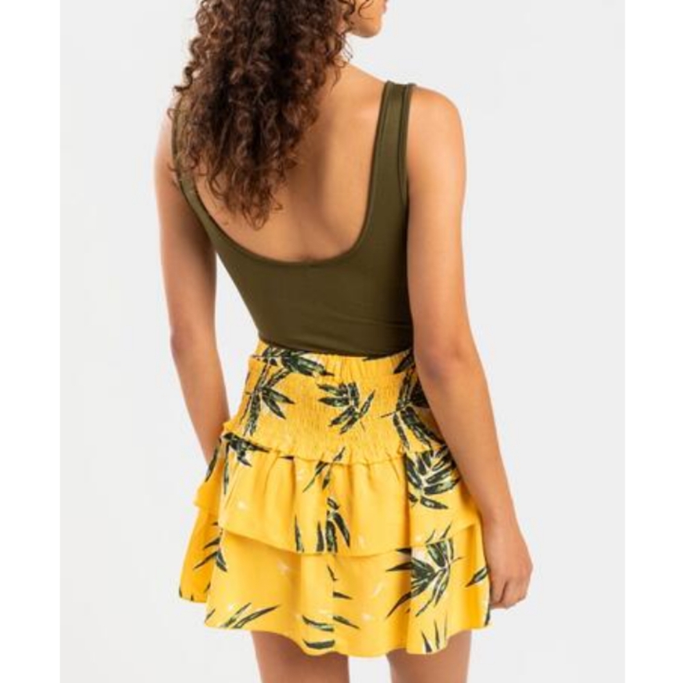 🆕🌴Island Tiered Palm Tree Mini Skirt By Francesca's Sz Large NWT☀️ - Picture 9 of 9